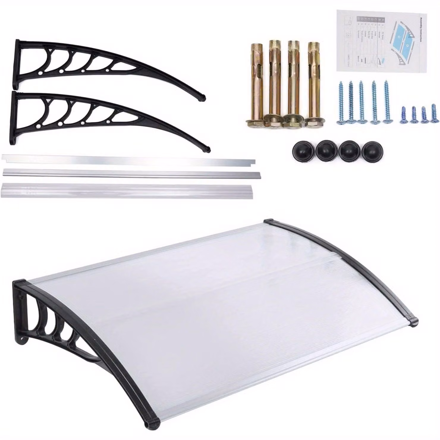 Tenda da porta d'ingresso - Tenda per la porta principale - Tettoia per la porta d'ingresso - Copertura per porta - Tenda per porta - Plastica trasparente