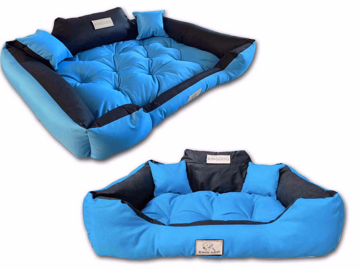 Letto grande per cani e gatti 130 x 105 blu - Kingdog taglia L