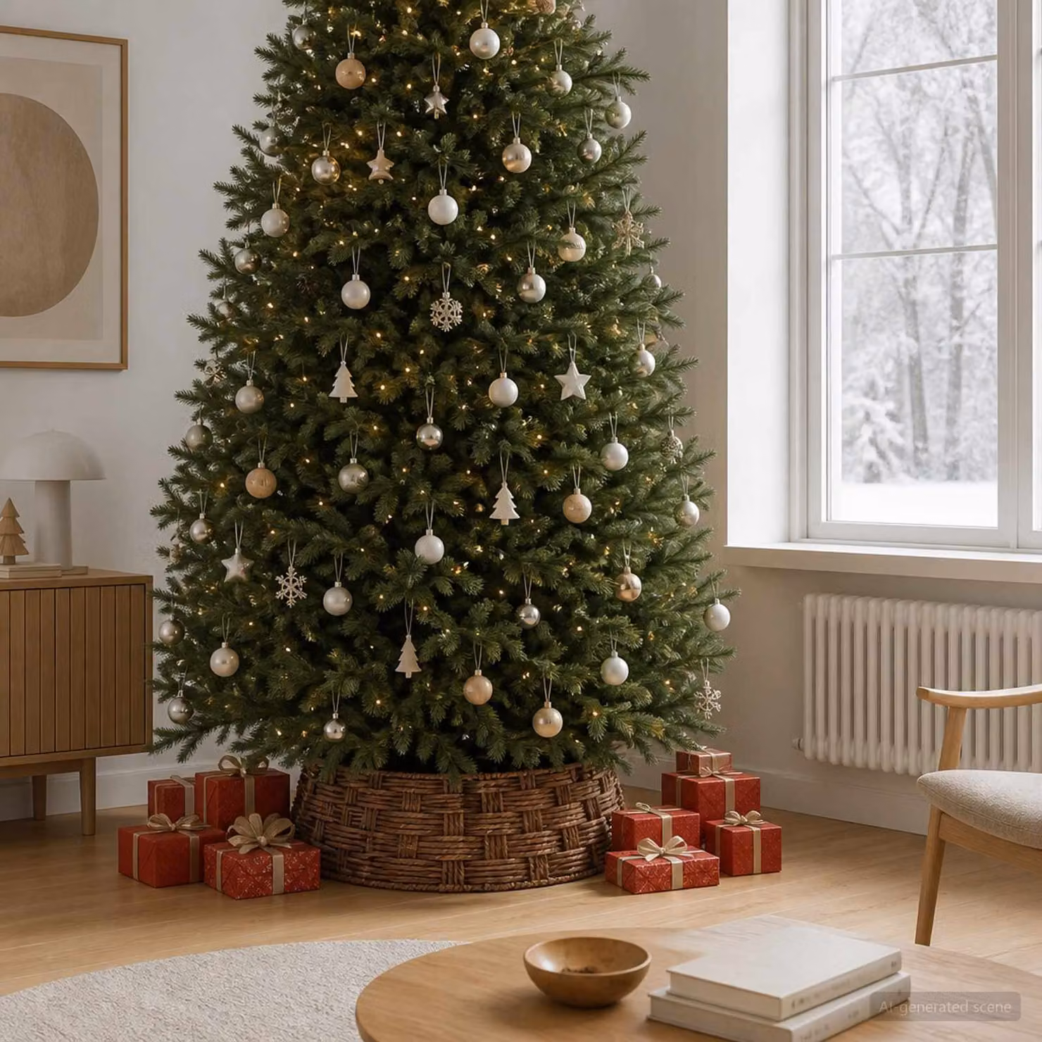 vidaXL Collare per Albero di Natale Rotondo Marrone lavato
