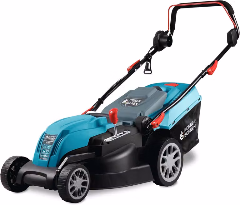 K&S Könner & Söhnen KS 42LM, tosaerba elettrico, 1800 W, larghezza di taglio di 420 mm, altezza di taglio regolabile da 25 a 80 mm, 5 impostazioni, sacco di raccolta erba da 40 litri, funzione mulching