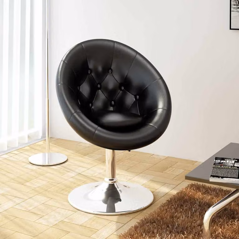 Sgabello da bar moderno vidaXL in similpelle nera con struttura in metallo