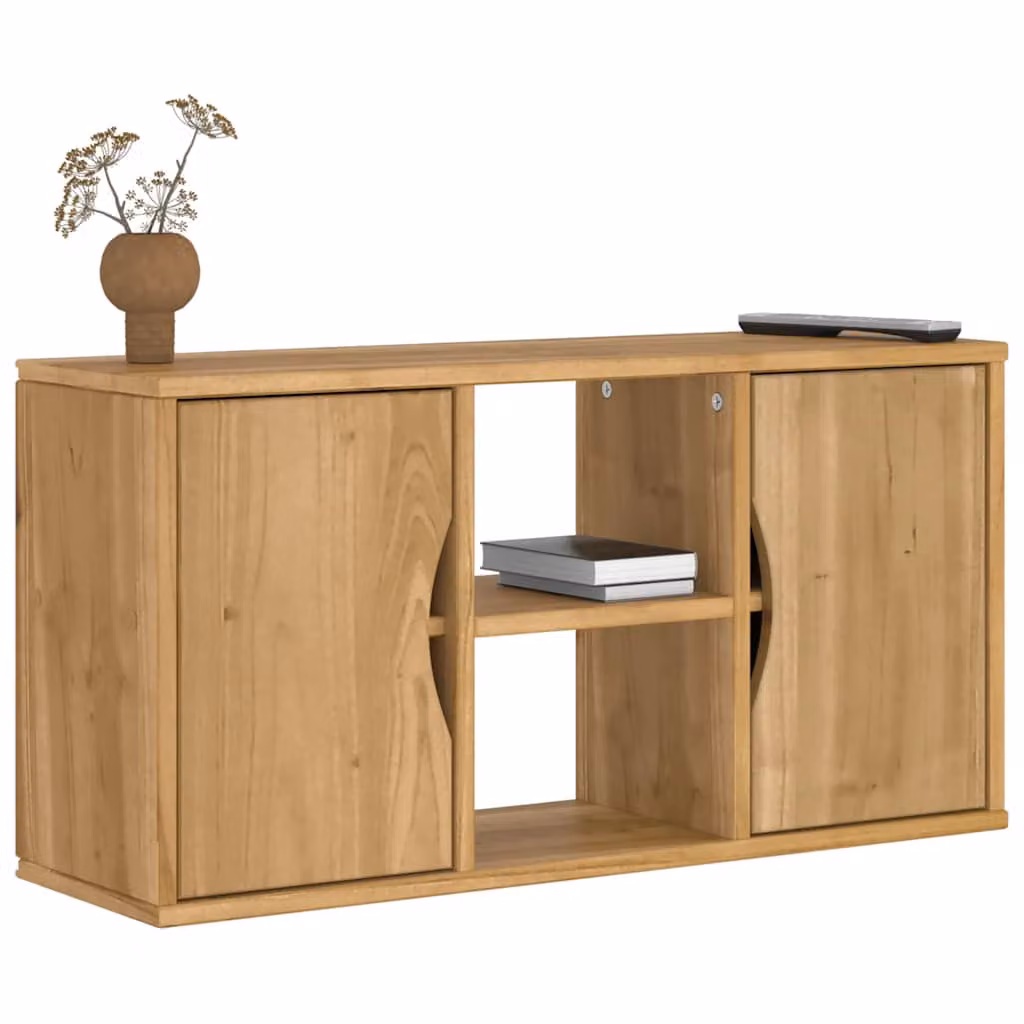vidaXL Mobile Porta TV ODDA in Legno Massello di Pino, Colore Marrone Rustico, L 79 x P 24 x H 40 cm