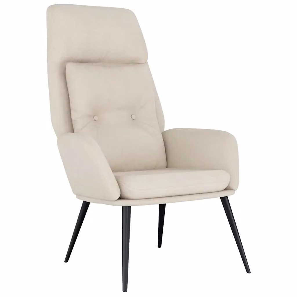 Poltrona Relax Moderna Beige in Similpelle Scamosciata con Braccioli e Struttura in Metallo – 2