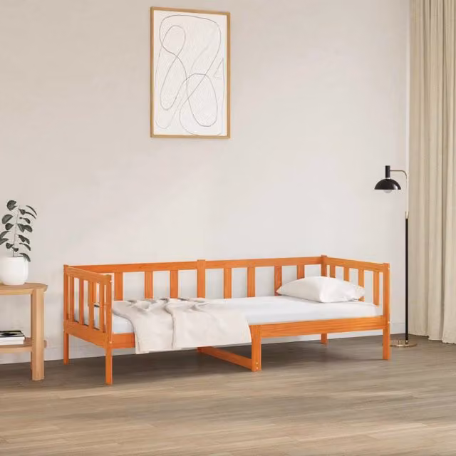 Struttura letto in pino massello vidaXL marrone cerato L/P/H: 200 x 80 x 66 cm – 1