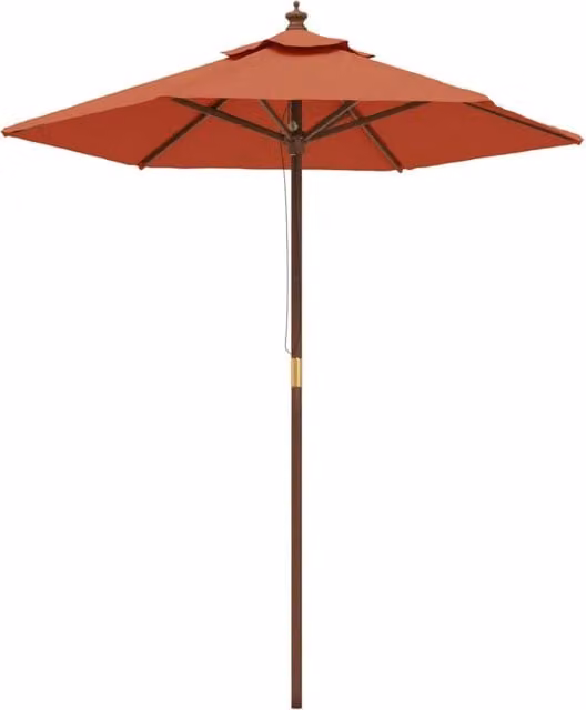 Ombrellone da giardino con palo in legno color terracotta 196 x 231 cm 02_0008362