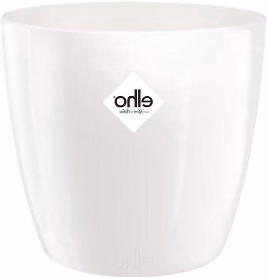 Vaso rotondo da fiori, 25 cm, bianco (interno)