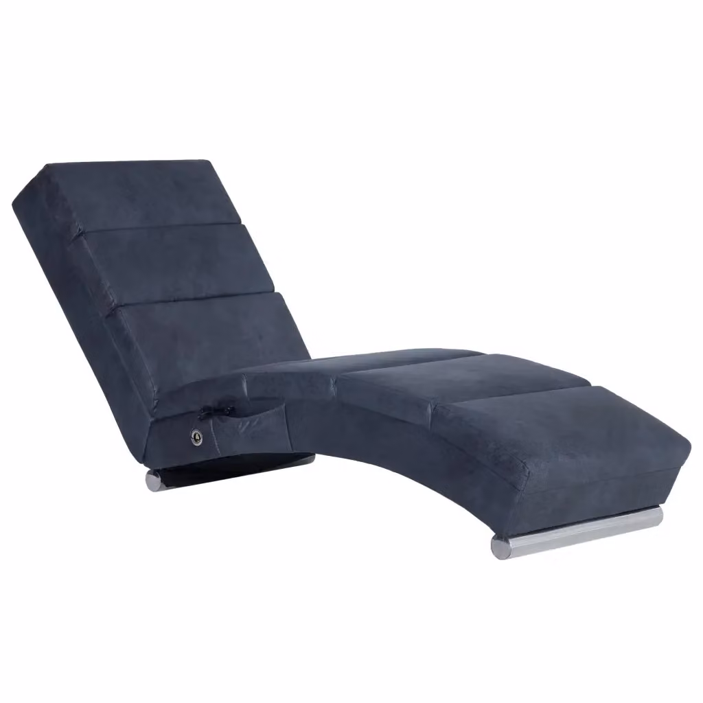Sdraio Massaggiante vidaXL Grigia in Similpelle Scamosciata con Ricarica USB – 2