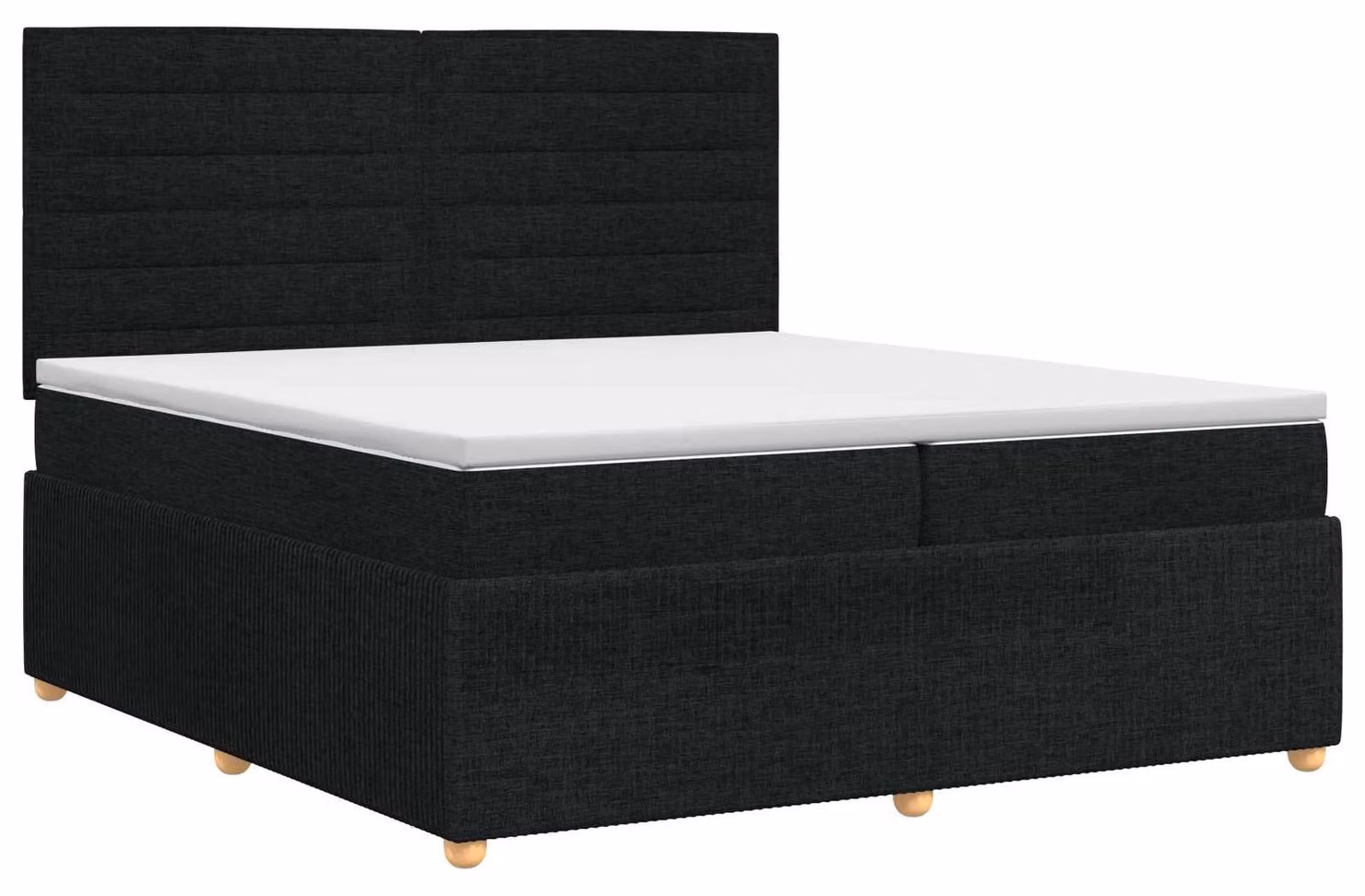 Letto a molle con materasso nero 200 x 200 cm in tessuto