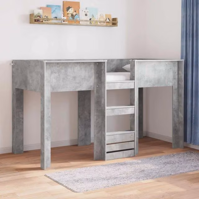 Letto a Castello per Bambini Grigio cemento 75 x 190 cm 3410470