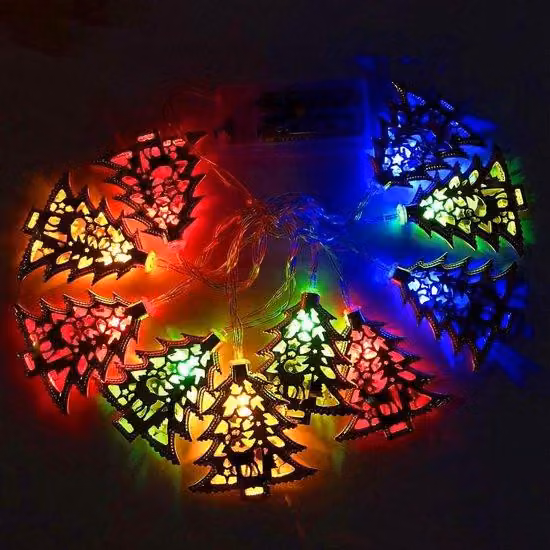 Ghirlanda luminosa natalizia da 1,65 m, multicolore, a LED, alimentata a batterie