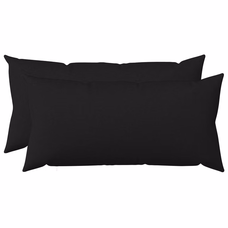 Set di 2 cuscini vidaXL HEERLEN neri in tessuto con rivestimento lavabile e rimovibile L 70 x P 40 x H 40 cm