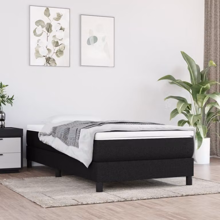 The Living Store Materasso a molle insacchettate nero 80x200x20 cm tessuto