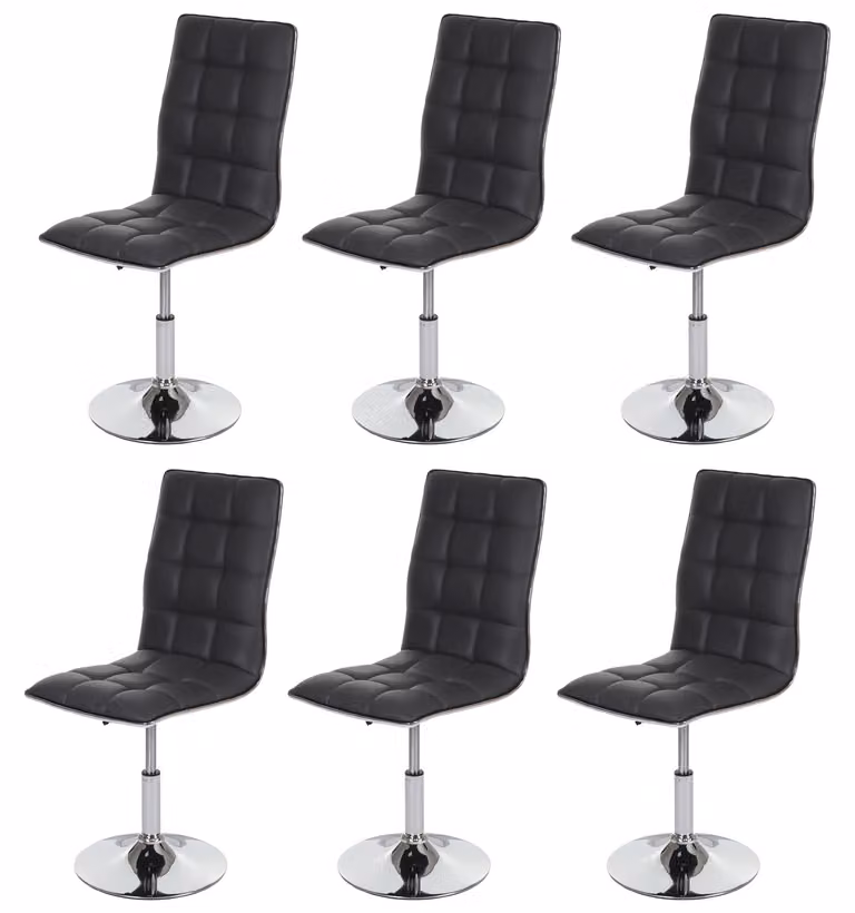 Set di 6 sedie da sala da pranzo | A x L x P 103 x 43 x 54 cm | Altezza seduta 41 cm | Pelle finta certificata MVG | Grigio | Sedia Sedia da cucina