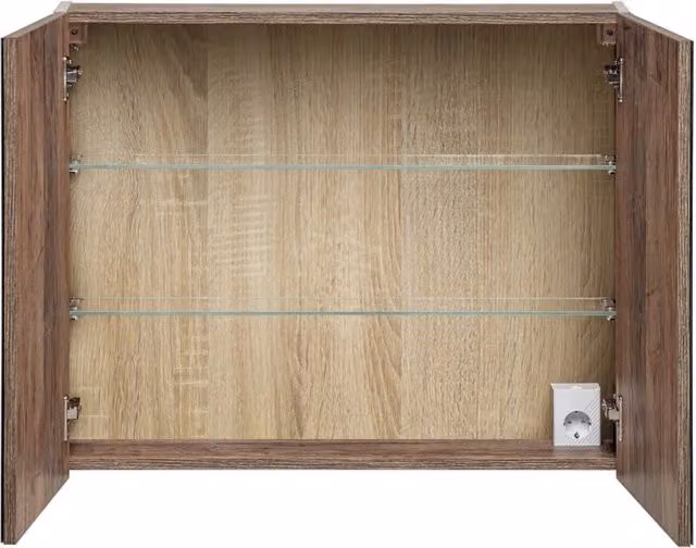 Mobile con specchio 80 cm 2 ante Santa Fe Taupe 80 x 65 x 17 cm