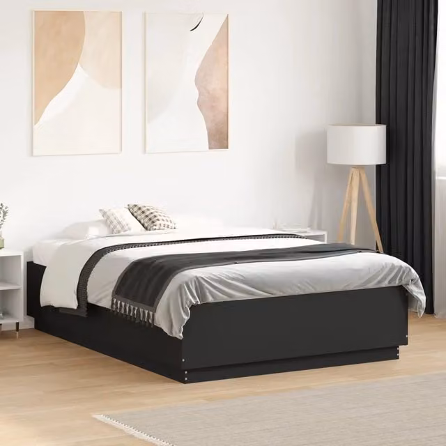 Giroletto vidaXL in legno multistrato nero L: 135 cm, P: 190 cm