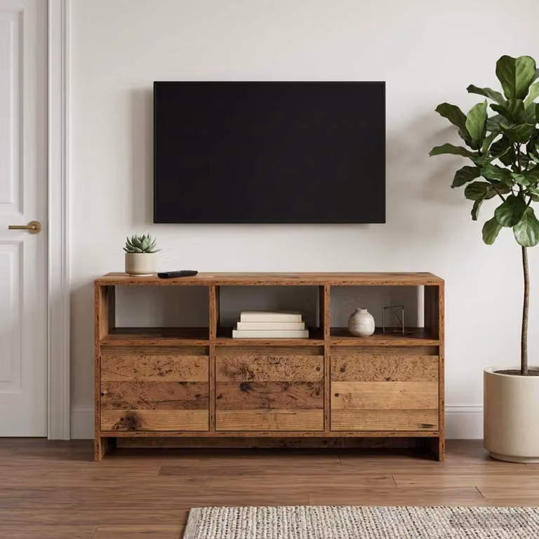 Mobile TV vidaXL in legno marrone con design moderno per soggiorno L 102 cm x P 37,5 cm x H 52,5 cm