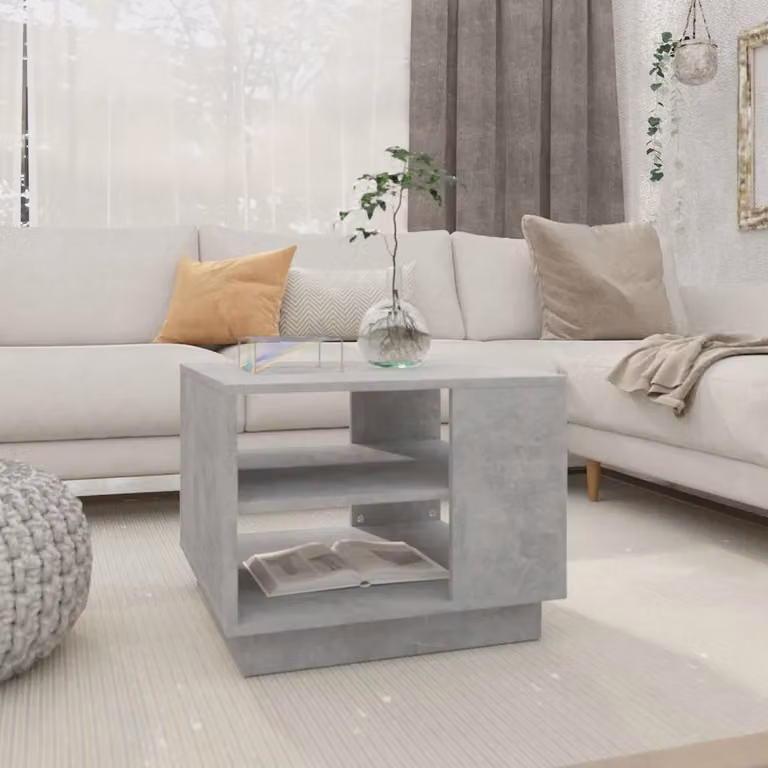 Tavolino da salotto moderno vidaXL in MDF grigio, L/P/H: 55 x 55 x 43 cm