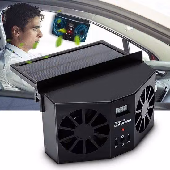 Ventilatore solare automatico - Portatile - Autopropulsato - Raffreddamento - Nero