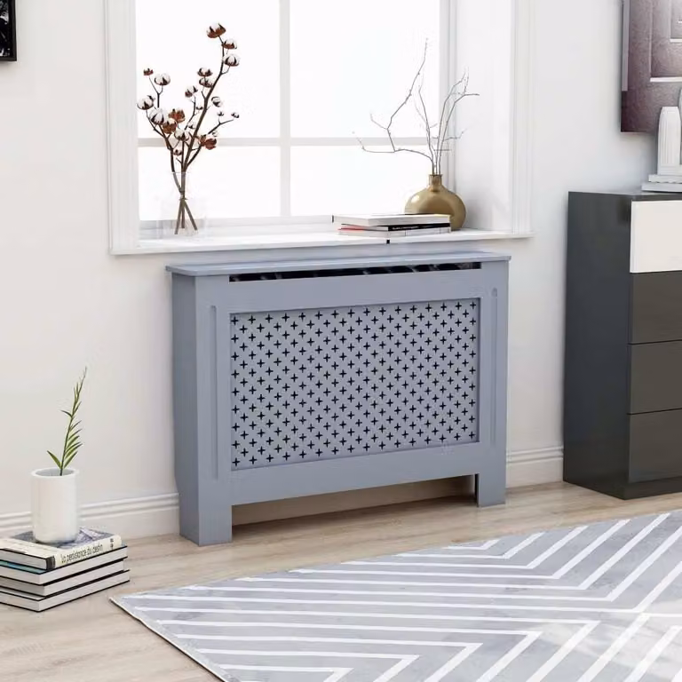 The Living Store Rivestimento per radiatori antracite 112x19x81,5 cm MDF