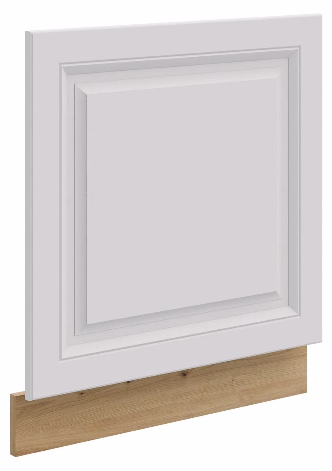 Pannello frontale per lavastoviglie integrabile da 60 cm, modello Stilo, colore bianco con finitura effetto legno "Artisan"