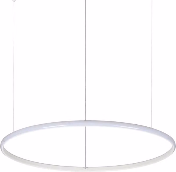 Lampada a sospensione moderna Hulahoop IDEAL LUX in alluminio e plastica, colore bianco, LED 31W, 3000K, Diametro: 61 cm