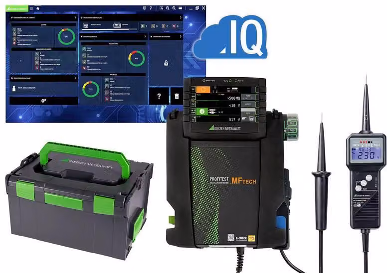 Gossen Metrawatt PROFiTEST MF TECH 0105 set di strumenti di prova VDE, set di tester di installazione calibrati (laboratorio accreditato DAkkS) standard VDE 0100, 0100-600, 0105 (M537B)