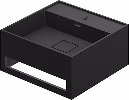 Steinberg Série 443 lavabo mural, avec porte-serviettes, 400x400x200mm, 1 trou pour robinet, avec trop-plein, SOLIDSurface, 4437250S, 4437250S