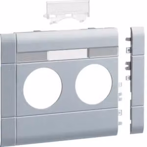 Mascherina per presa doppia, personalizzabile, collegabile in serie, hfr BRA/H/S, parte superiore 120 mm, alluminio