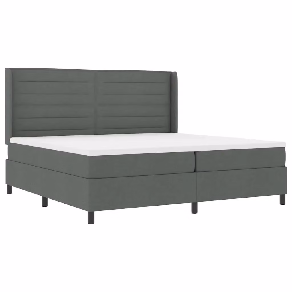 Letto a molle con illuminazione LED vidaXL in tessuto grigio 200 x 200 cm – 2