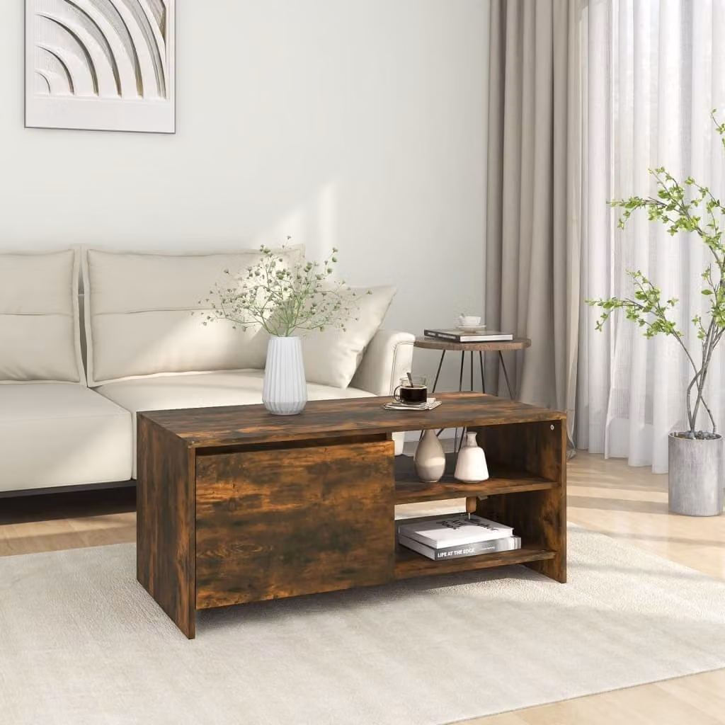 Maison Exclusive - Tavolino in rovere affumicato 102x50x45 cm Materiale ligneo