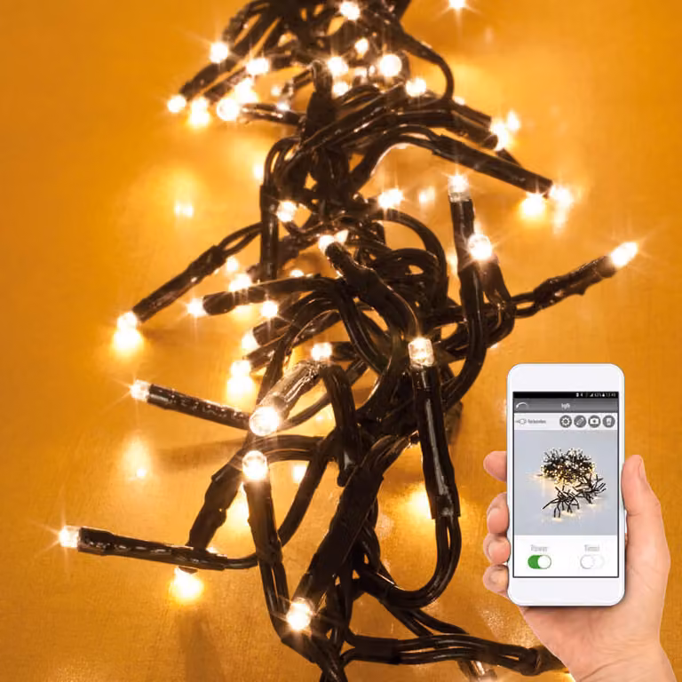 Catene luminose a LED con controllo tramite app 1152 LED bianco caldo 7,2 m