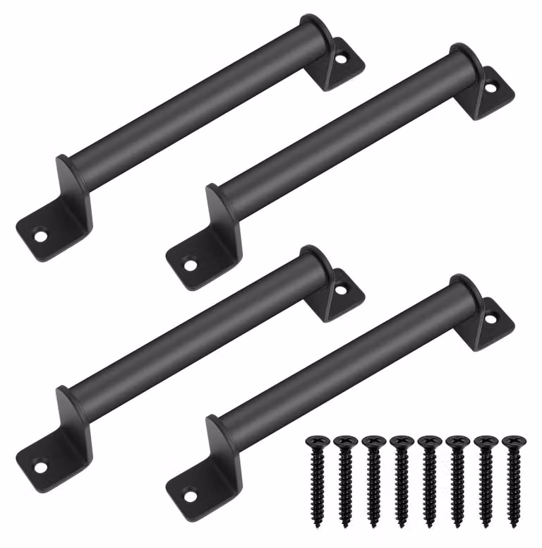 4 maniglie nere per porte, maniglie per cancelli in legno, accessori per porte scorrevoli