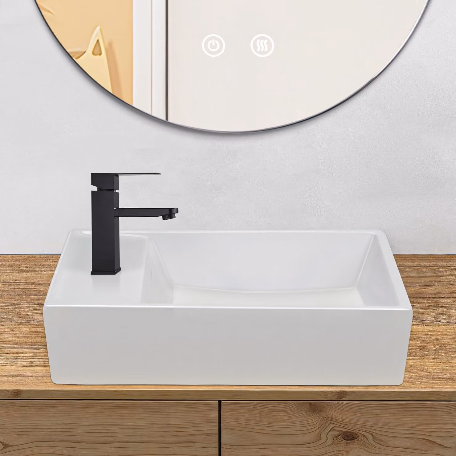 Lavabo angolare in Vetroceramica, 40 cm