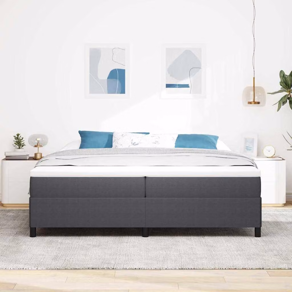 Maison Exclusive - Letto boxspring grigio scuro 200 x 200 cm in velluto a coste