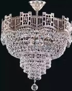 Deckenleuchter Luxus Kronleuchter Deckenlampe Lüster Silber Kristall Lampe