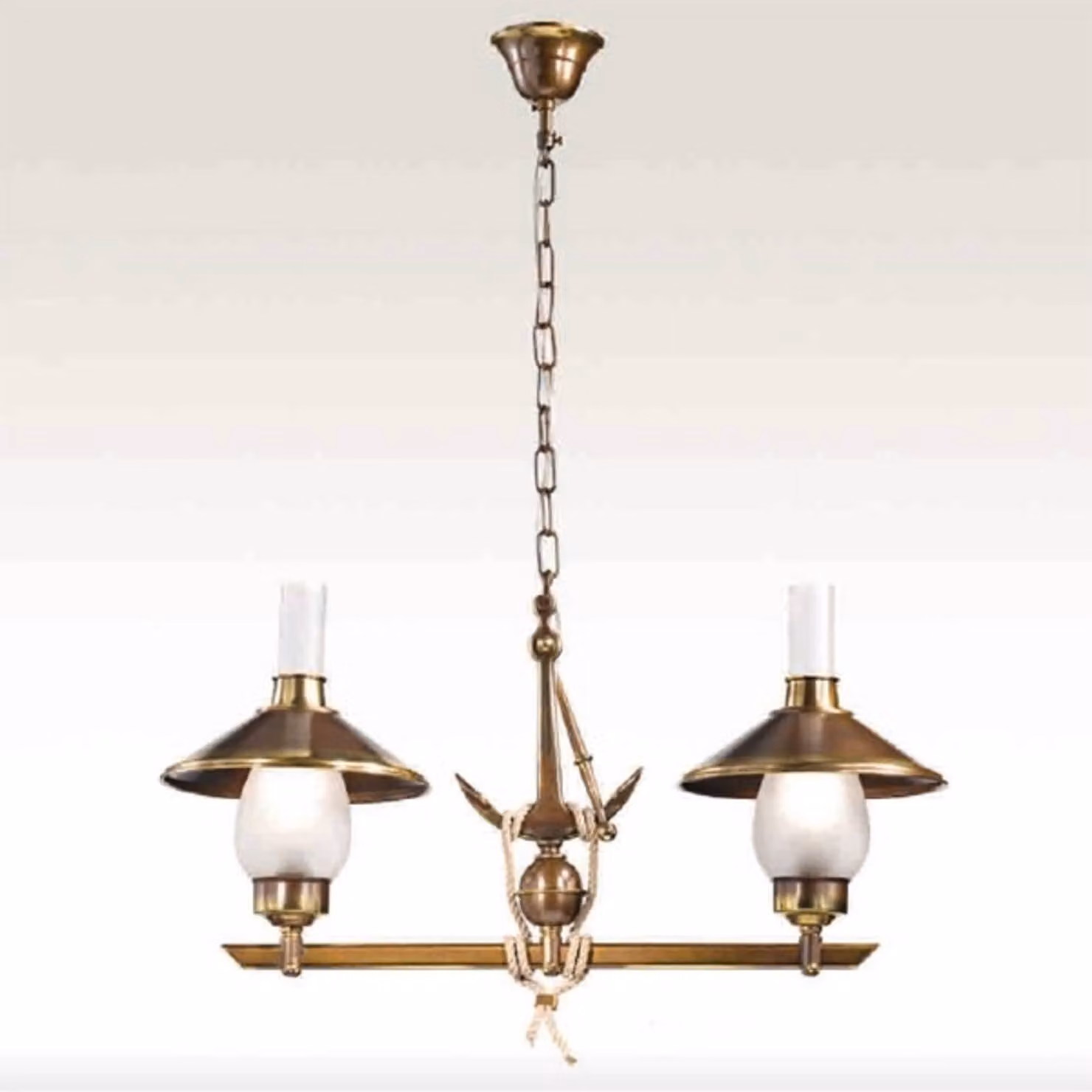 Cremasco Lampada a sospensione GRECALE, dimmerabile, Bronzo / Ottone antico, Soggiorno / Sala da pranzo, Ottone, Marittimo, Lampada a sospensione