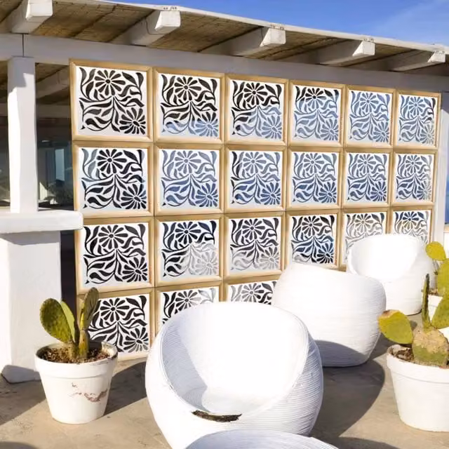 Moduli Decorativi PLANTS Signorbit in Legno e PVC, Colore Bianco, L/P/H: 98 x 98 x 98 cm