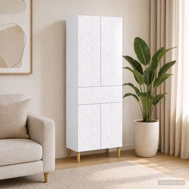 Set di armadi 2 pz Bianco Lucido Legno ingegnerizzato 3416749