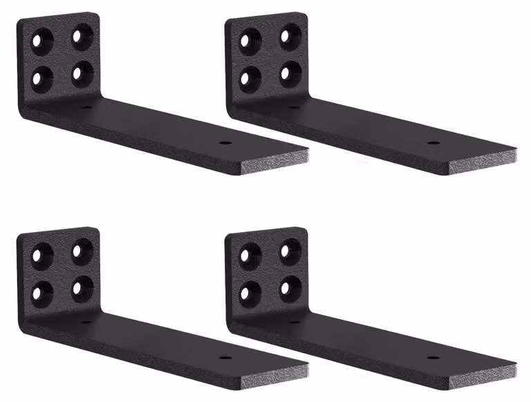 Set di 4 robusti supporti per mensole in acciaio, da 20 cm