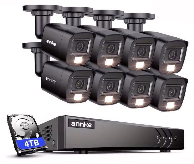 Sistema di sicurezza - Sistema di telecamere - Videosorveglianza - Kit di videosorveglianza - 8 telecamere HD - Hard disk da 4TB