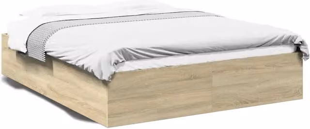 Letto matrimoniale | Letto per adulti | Giroletto Rovere Sonoma 150x200 cm in Legno Multistrato