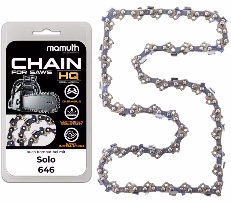 Catena per motosega, 40 cm, 1,5 mm, passo 0,325", 66 maglie, compatibile con Solo 646