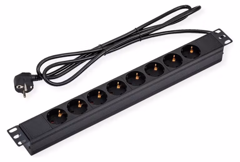 VALUE 48,30 cm (19") Presa di corrente 1U a 8 vie 1,8 m di cavo di alimentazione - Presa di corrente - 1,8 m - Modulo rack (19.99.1632)
