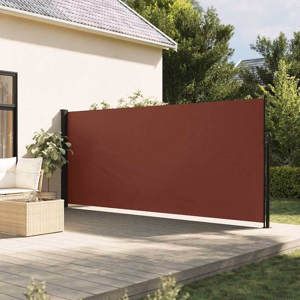 vidaXL Tenda da Sole Laterale Retrattile Marrone L: 500 cm, H: 180 cm