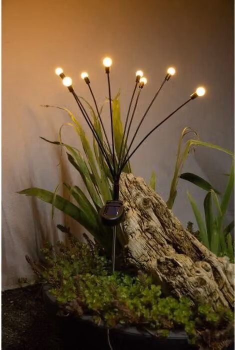 Decorazione luminosa solare Bouquet, 8 LED, H69cm, 4 lumen, 8 ore di autonomia, bianco caldo