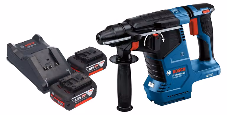 Bosch GBH 18V-24 C Trapano a percussione professionale a batteria 18 V 2,4 J Brushless SDS plus + 2x batteria ricaricabile 5,0 Ah + caricabatterie