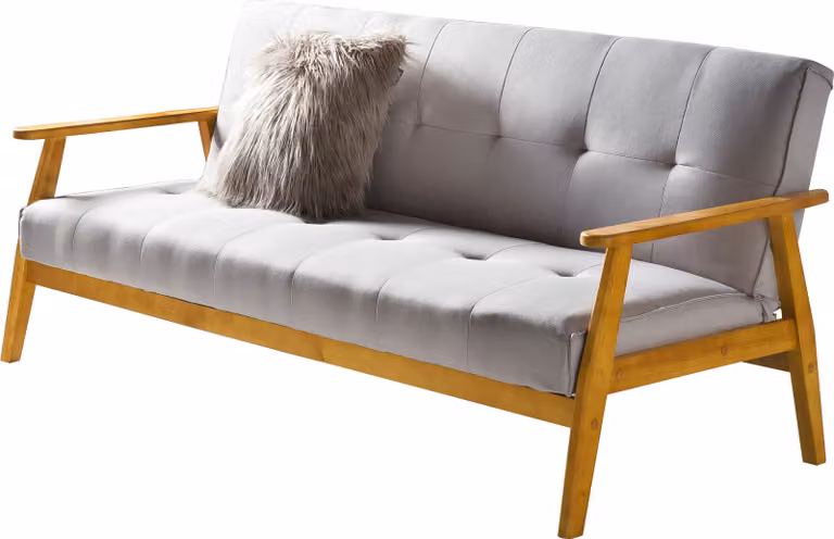 Divano letto 190x85x81 cm Tessuto grigio chiaro