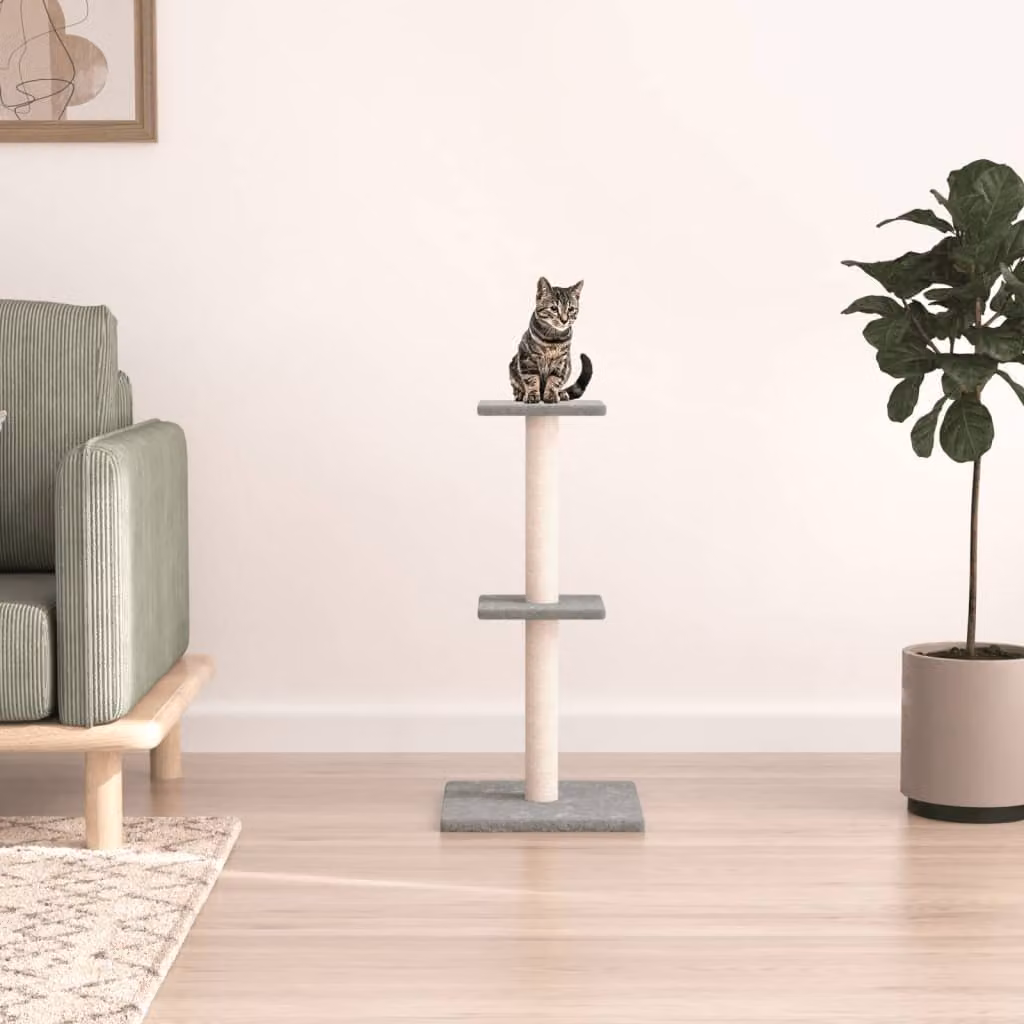 vidaXL Albero per Gatti con Tiragraffi in Sisal Grigio Altezza: 73 cm