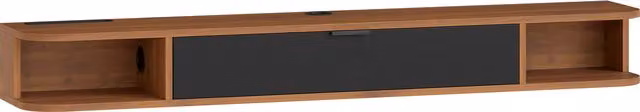 Mobile TV sospeso HOMCOM per schermi fino a 152.4 cm con cassetto ribaltabile e 2 ripiani, colore noce