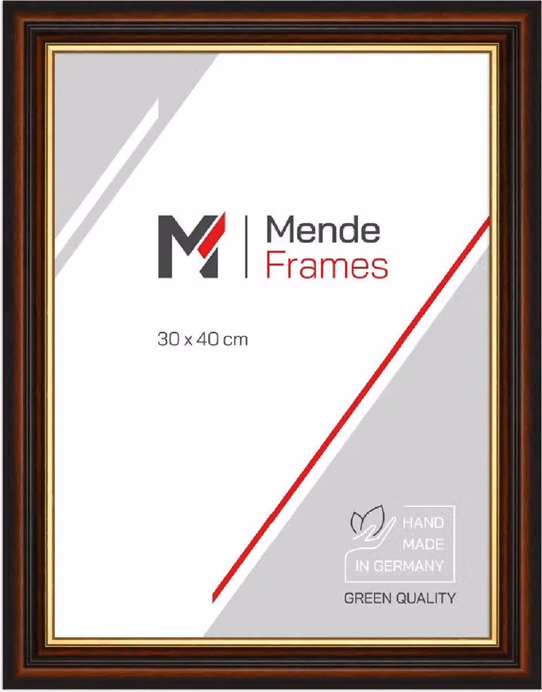 Cornice in legno MendeFrames H015 con bordo dorato, colore marrone, dimensioni 25x38 cm